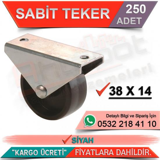 Sabit Teker 38x14 Siyah (250 Adet)