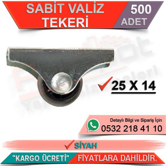 Sabit Valiz Tekeri 25x14 Siyah (500 Adet)