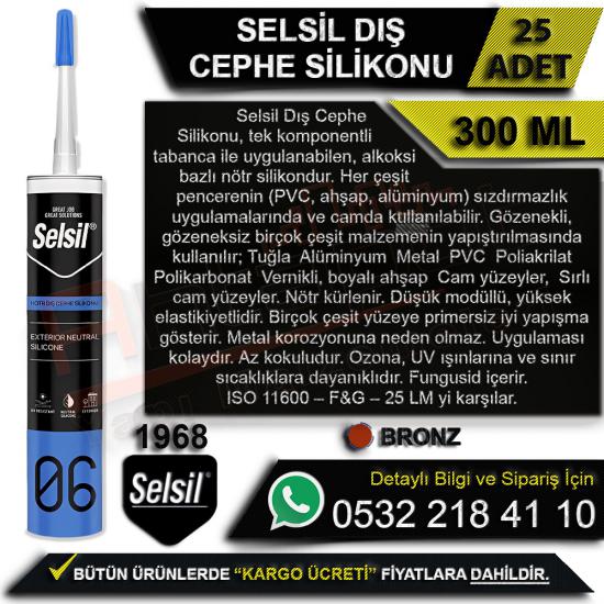 Selsil Dış Cephe Silikonu 300 Ml Bronz (25 Adet), Selsil Dış Cephe Silikonu, 300 Ml Silikon, Bronz Silikon, Selsil, Dış, Cephe, Silikonu, 300 Ml, Bronz, Selsil Silikon, Dış Cephe Silikonu, Cephe Sili