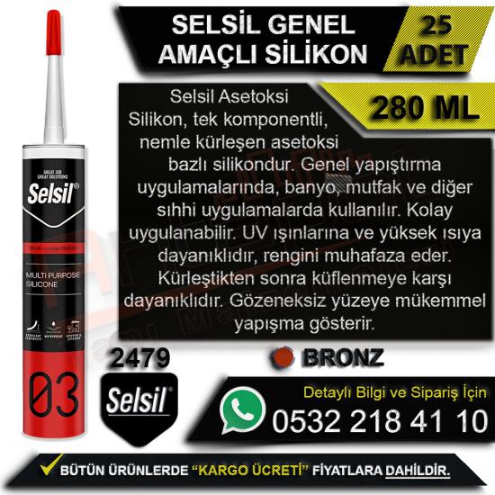 Selsil Genel Amaçlı Silikon 280 Ml Bronz (25 Adet), Selsil, Genel, Amaçlı, Silikon, 280 Ml, Bronz, Selsil Genel Amaçlı Silikon, Bronz Silikon, Selsil Silikon, Toptan Silikon