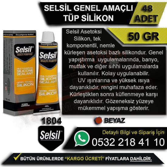 Selsil Genel Amaçlı Tüp Silikon 50 Gr Beyaz (48 Adet), Selsil, Genel, Amaçlı, Tüp, Silikon, 50 Gr, Beyaz, Selsil Genel Amaçlı Silikon, Beyaz Silikon, Selsil Silikon, Toptan Silikon, Tüp Silikon Genel 