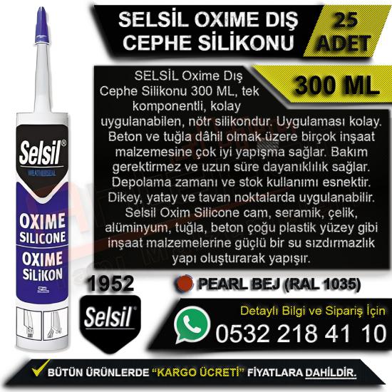 Selsil OXIME Dış Cephe Silikonu 300 Ml Pearl Bej (Ral 1035)  (25 Adet), Selsil OXIME Dış Cephe Silikonu, 300 Ml Pearl Bej (Ral 1035) ,  Bronz Silikon, Selsil, OXIME, Dış, Cephe, Silikonu, 300 Ml, Pear