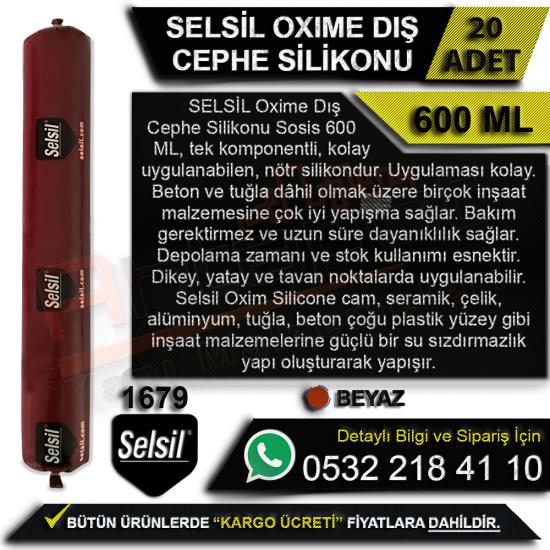 Selsil OXIME Dış Cephe Silikonu Sosis 600 Ml Beyaz (20 Adet), Selsil OXIME Dış Cephe Silikonu Sosis, 600 Ml Beyaz, Beyaz Silikon, Selsil, OXIME, Dış, Cephe, Silikonu, Sosis, 600 Ml, Beyaz, Selsil OXIM