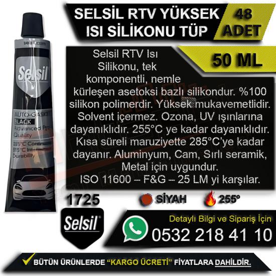 Selsil Rtv Yüksek Isı Silikonu Tüp 50 Ml Siyah (48 Adet), Selsil, Rtv, Yüksek, Isı, Silikonu, Tüp, 50 Ml, Siyah, Sıvı Conta, Selsil Rtv Yüksek Isı Silikonu, Yüksek Isı Silikonu, Selsil Rtv, Toptan Sil