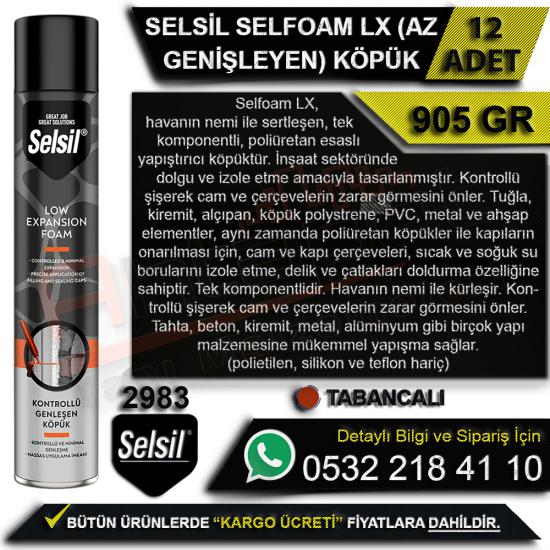 Selsil Selfoam Lx (Az Genişleyen) Köpük 905 Gr Tabancalı (12 Adet), Selsil Selfoam Lx, (Az Genişleyen) Köpük, Tabancalı Köpük, Selsil, Selfoam, Lx, (Az Genişleyen), Köpük, 905 Gr, Tabancalı, Toptan Kö