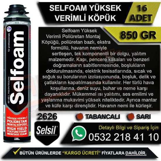 Selsil Selfoam Yüksek Verimli Montaj Köpüğü 850 gr Tabancalı (16 Adet), Selsil, Selfoam, Yüksek, Verimli, Montaj, Köpüğü, 850 gr, Tabancalı, (16 Adet), Selsil Selfoam Yüksek Verimli, Montaj Köpüğü, 85