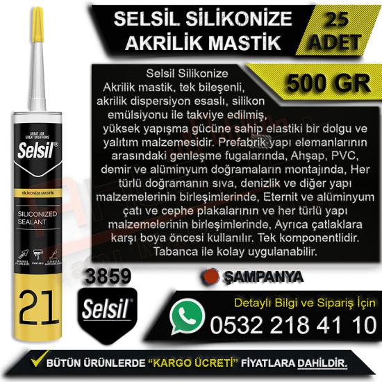 Selsil Silikonize Akrilik Mastik 500 Gr Şampanya (25 Adet), Selsil, Silikonize, Akrilik, Mastik, 500 Gr, Şampanya, Silikonize Akrilik Mastik, Selsil Silikonize Akrilik Mastik, Selsil Mastik, Toptan Ma