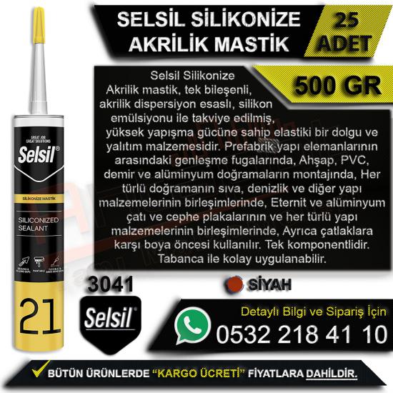 Selsil Silikonize Akrilik Mastik 500 Gr Siyah (25 Adet), Selsil, Silikonize, Akrilik, Mastik, 500 Gr, Siyah, Silikonize Akrilik Mastik, Selsil Silikonize Akrilik Mastik, Selsil Mastik, Toptan Mastik, 