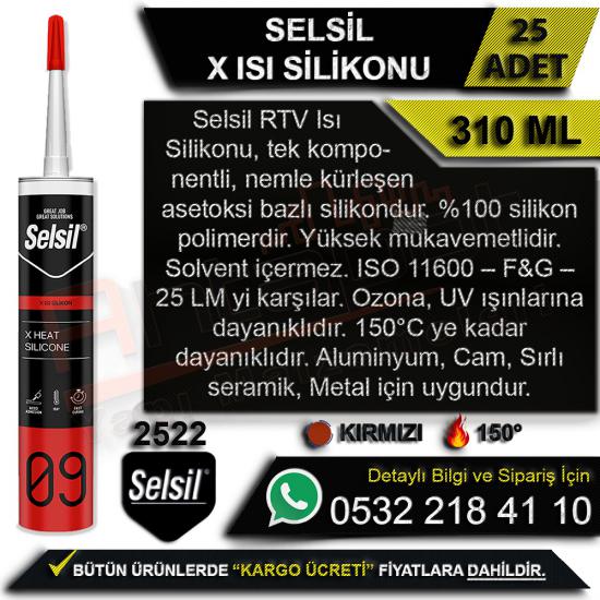 Selsil X Isı Silikonu 310 Ml Kırmızı (25 Adet), Selsil, X, Isı, Silikonu, 310 Ml, Kırmızı, Sıvı Conta, Selsil X Isı Silikonu, Yüksek Isı Silikonu, Selsil X, Toptan Silikon, Selsil Silikon, Isı Silikon