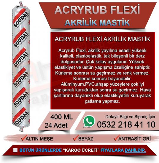 Soudal Acryrub Flexi Silikonize Mastik Beyaz 400 Ml