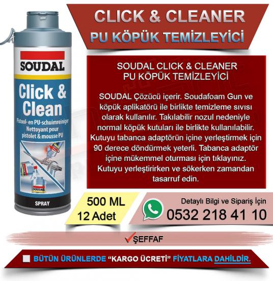 SOUDAL CLICK&CLEANER PU KÖPÜK TEMİZLEYİCİ 500 ML (12 ADET)