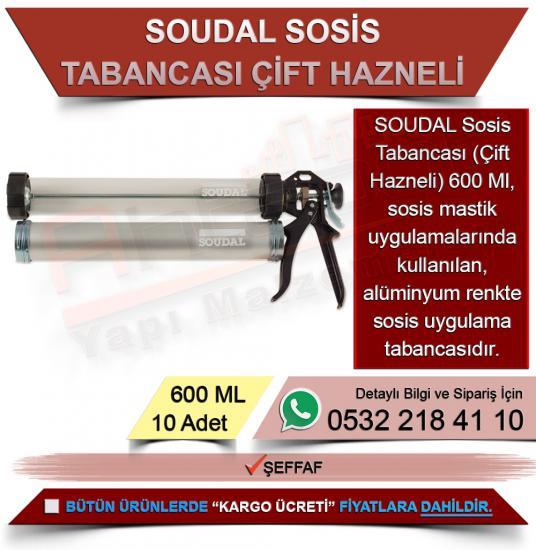 Soudal Sosis Tabancası Çift Hazneli Şeffaf 600 Ml (10 Adet), Soudal, Sosis, Tabancası, Çift, Hazneli, Şeffaf, 600 Ml, Soudal Sosis Tabancası, Çift Hazneli Sosis Tabancası, Sosis Tabancası, Çift Haznel