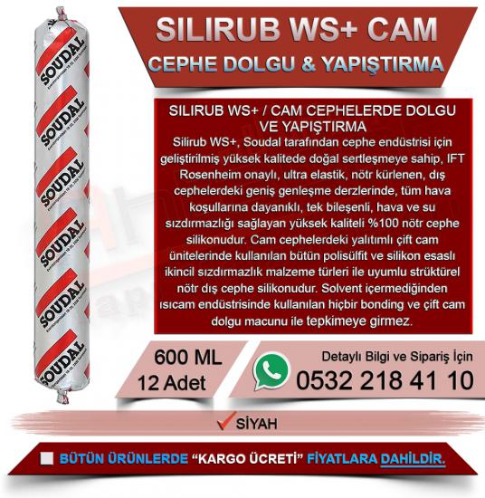 Soudal Sılırub Ws+ Cam Cephelerde Dolgu Ve Yapıştırma Siyah 600 Ml