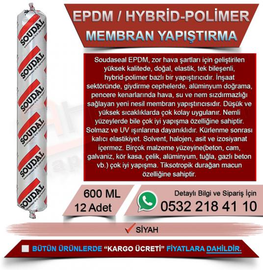 Soudal Epdm Membran Yapıştırıcı Sosis Siyah 600 Ml