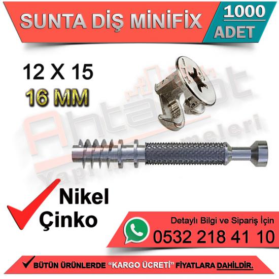Sunta Diş Minifix 16 Mm 12x15 Çinko (1000 Adet)