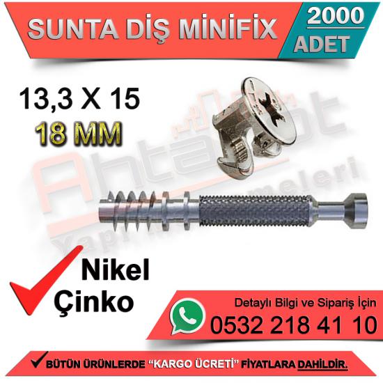 Sunta Diş Minifix 18 Mm 13,3x15 Çinko (2000 Adet)