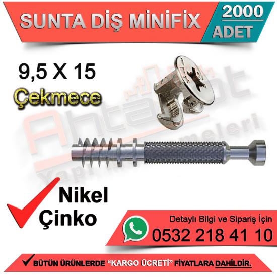 Sunta Diş Minifix Çekmece 9,5x15 Çinko (2000 Adet)