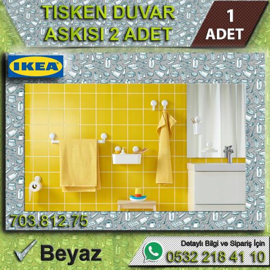 Tısken Duvar Askısı, Beyaz 2 Adet