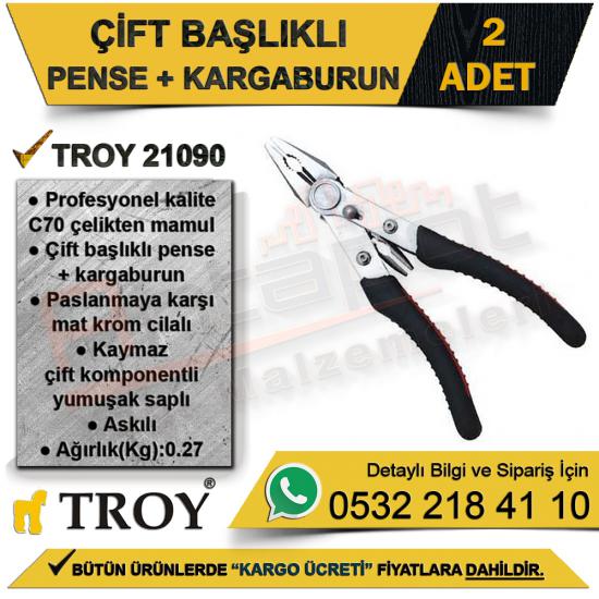 Troy 21090 Çift Başlıklı Pense+Kargaburun (2 Adet)