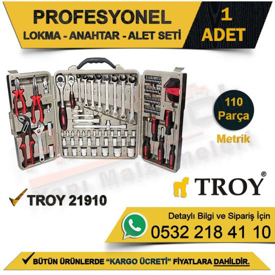 Troy 21910 Profesyonel Lokma - Anahtar - Alet Seti (110 Parça Metrik)