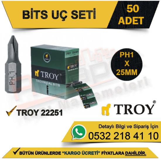 Troy 22251 Bits Uç Seti (PH1x25 Mm 50 Adet)