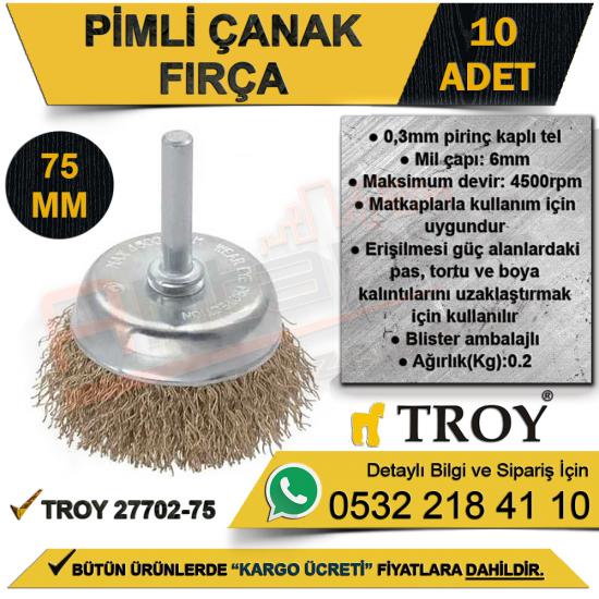 Troy 27702-75 Pimli Çanak Fırça 75 Mm (10 Adet)