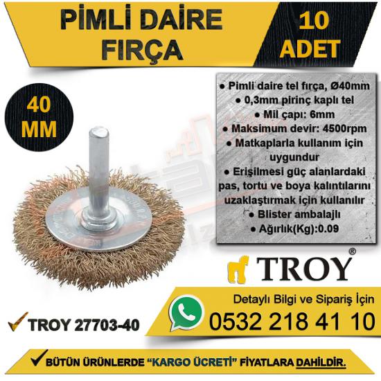 Troy 27703-40 Pimli Daire Fırça 40 Mm (10 Adet)