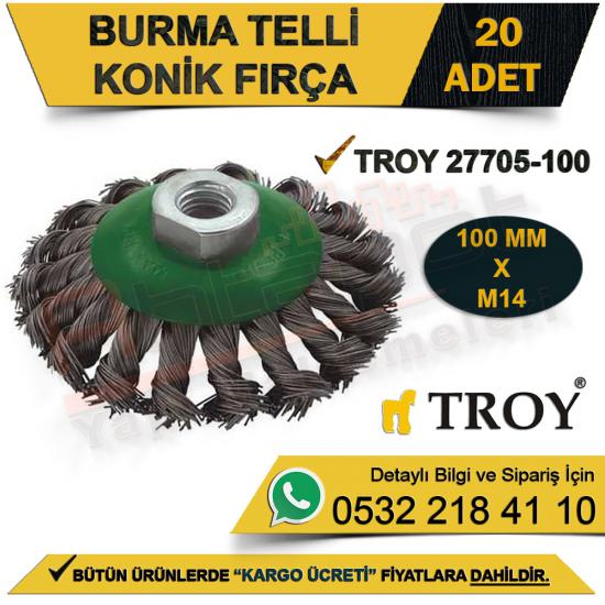 Troy 27705-100 Burma Telli Konik Fırça 100  Mm x M14 (20 Adet)