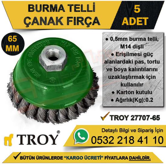 Troy 27707-65 Burma Telli Çanak Fırça 65 Mm (5 Adet)
