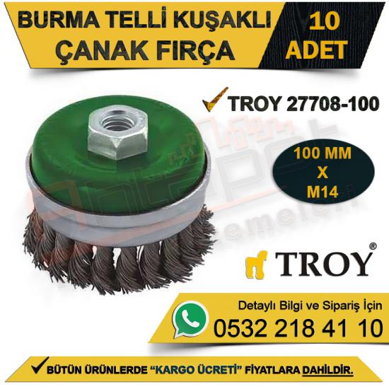 Troy 27708-100 Burma Telli Kuşaklı Çanak Fırça (100 Mm) 10 Adet