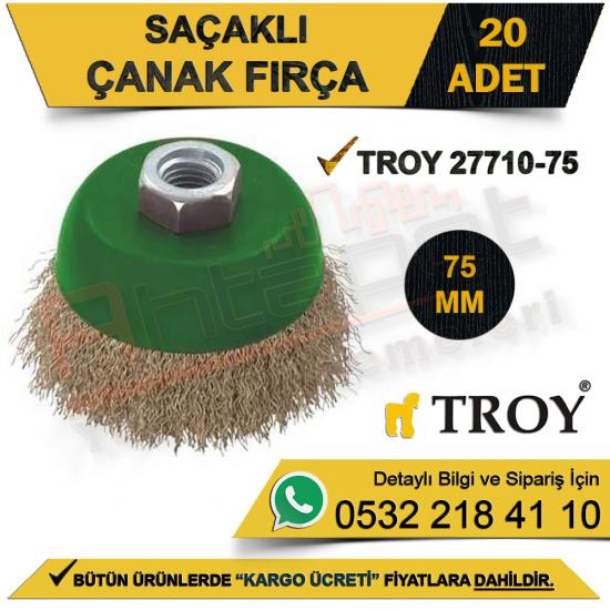 Troy 27710-75 Saçaklı Çanak Fırça 75  Mm ( 20 Adet)