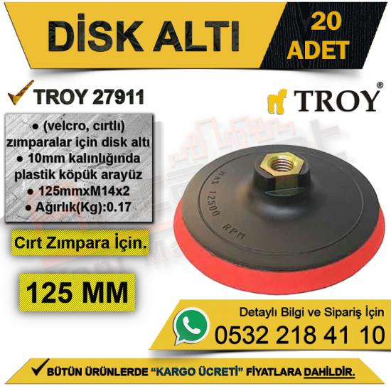 Troy 27911 Disk Altı 125 Mm Cırt Zımpara İçin (20 Adet)