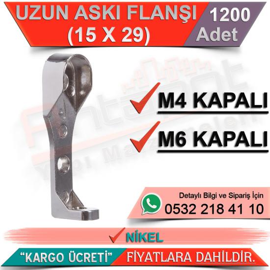 Uzun Askı Flanşı M6 Kapalı (15x30) Nikel (1200 Adet)