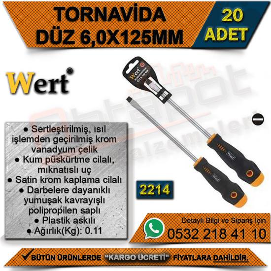 Wert 2214 Tornavida - Düz (6,0x 125 Mm) (20 Adet)