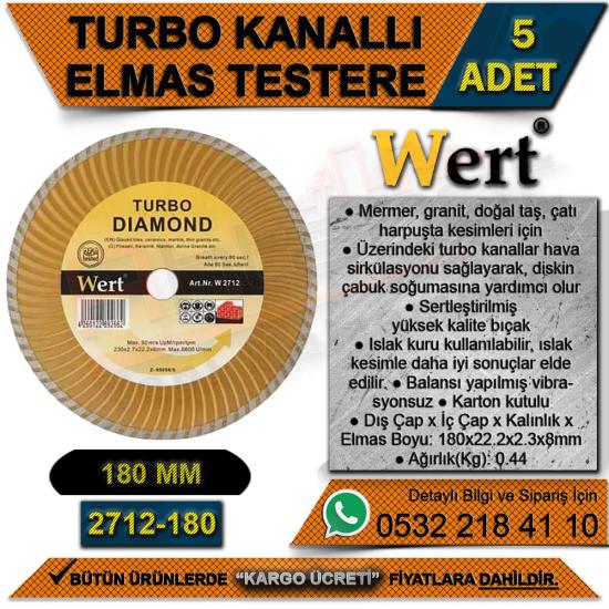 Wert 2712-180 Turbo Kanallı Elmas Testere (180 Mm) (5 Adet)