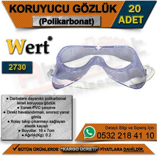 Wert 2730 Koruyucu Gözlük (Polikarbonat) (20 Adet)