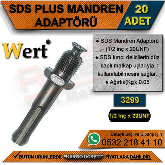 Wert 3299 SDS Plus Mandren Adaptörü (20 Adet)