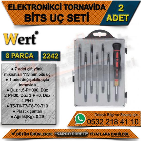 Wert 2242 Elektronikçi Tornavida Seti (8 Parça) (2 Adet)