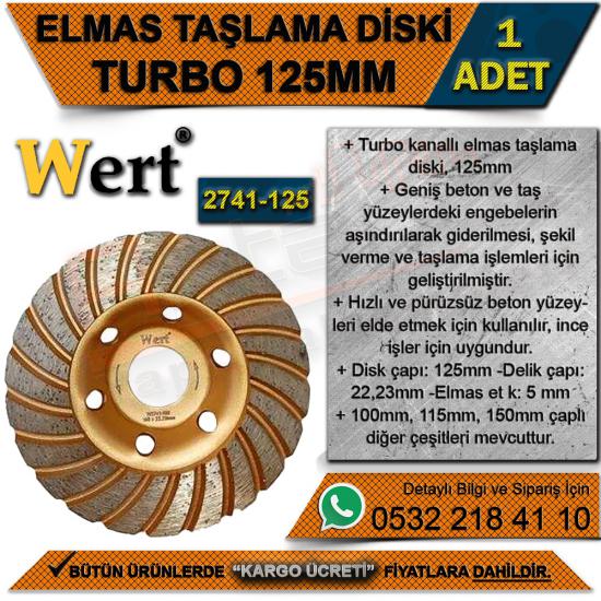 Wert 2741-125 Elmas Taşlama Diski, Turbo, 125 Mm (1 Adet)
