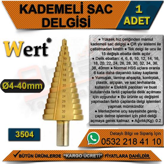 Wert 3504 Kademeli Sac Delgisi (Ø4-40 Mm) (1 Adet)