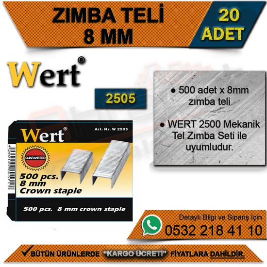 Wert 2505 Zımba Teli (8 Mm) (20 Adet)