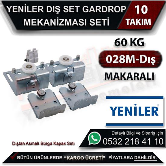 Yeniler 028M-Dış Gardrop Dıştan Asmalı Sürgü Kapak Mekanizması 60 Kg Makaralı (10 Takım), Yeniler 028M-Dış, Gardrop, Dıştan, Asmalı, Sürgü, Kapak, Mekanizması, 60 Kg, Makaralı, Gardrop Sürgü Seti, Dış