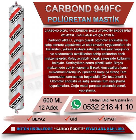 Soudal Carbond 940 Fc Mastik Gri 600 ML (12 Adet)