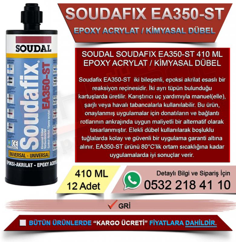 Soudal Soudafix Ea350-St Epoxy Acrylat Kimyasal Dübel Gri 410 ML (12 Adet)