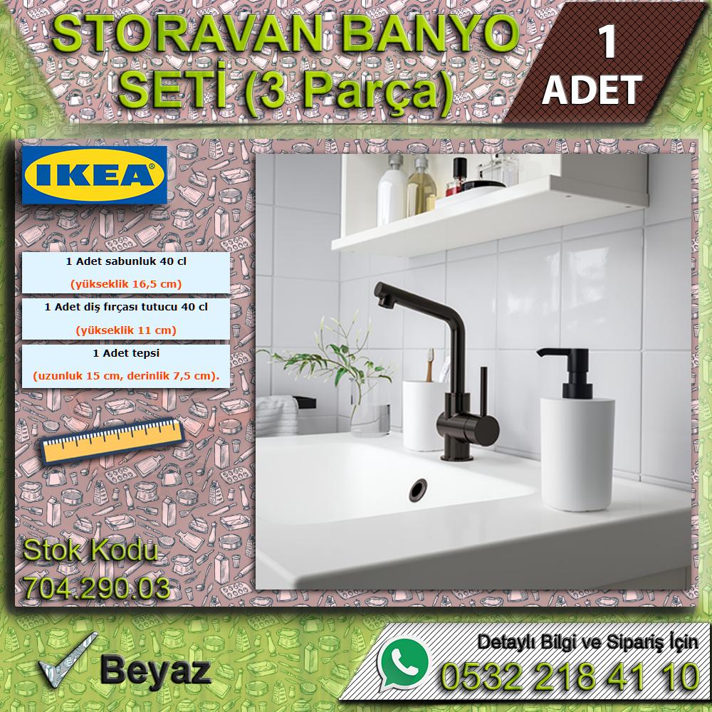 Storavan Banyo Seti, Beyaz, Sıvı Sabunluk, Diş Fırçalık