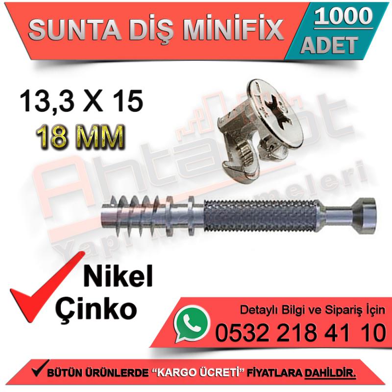 Sunta Diş Minifix 18 Mm 13,3x15 Çinko (1000 Adet)