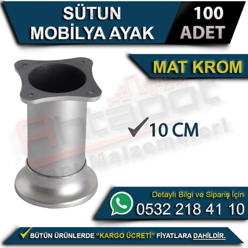 Sütun Mobilya Ayak 10 Cm Mat Krom (100 Adet)