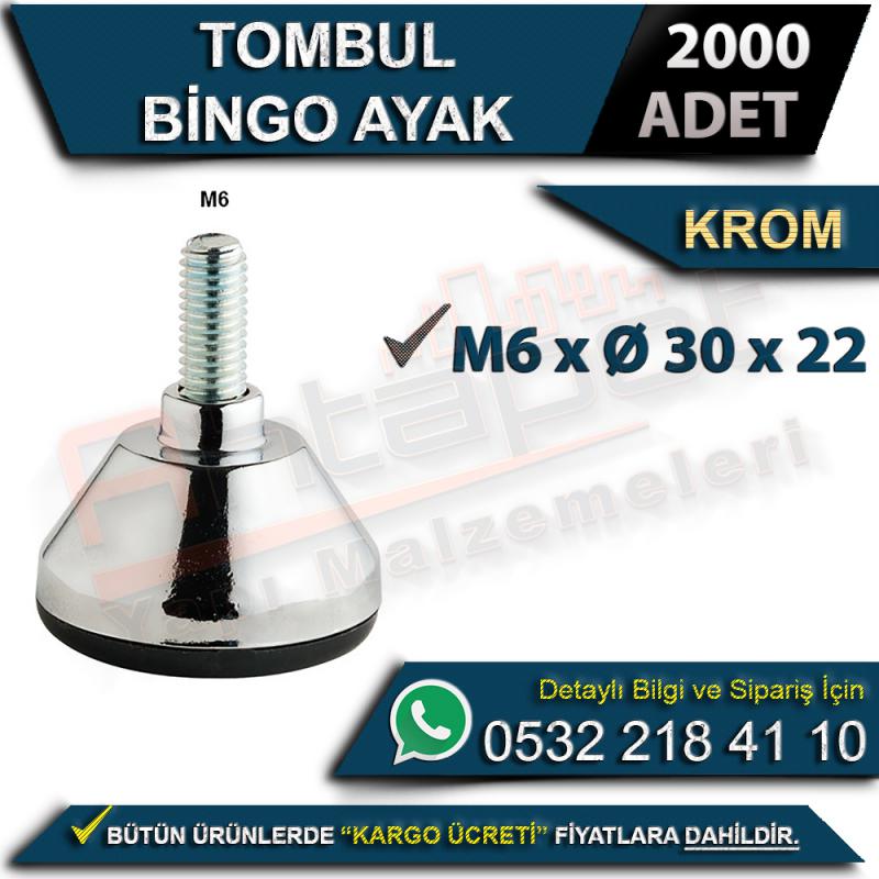 Tombul Bingo Ayak M6xØ30x22 Krom (2000 Adet)