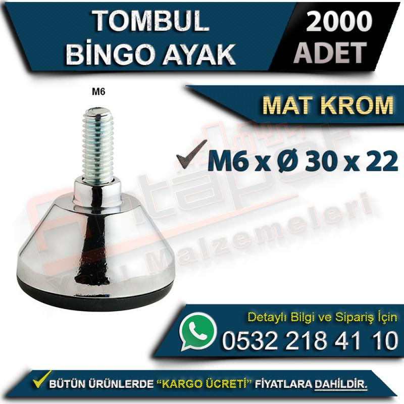 Tombul Bingo Ayak M6xØ30x22 Mat Krom (2000 Adet)