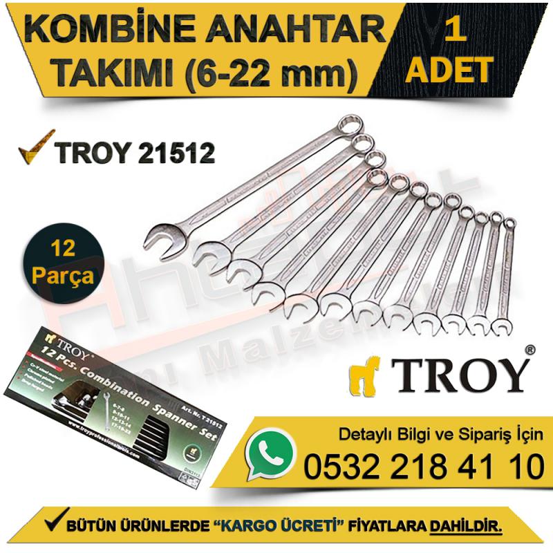 Troy 21512 Kombine Anahtar Takımı (12 Parça 6-22 Mm)